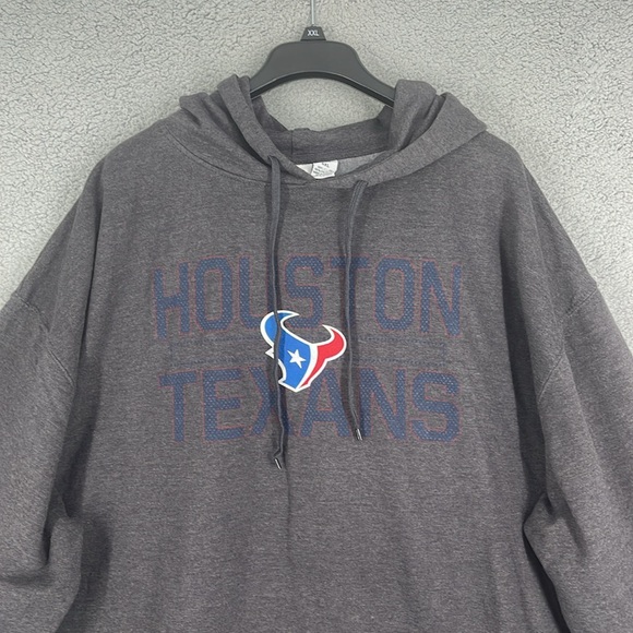 Majestic gray Houston Texans hoodie long sleeve kangaroo pocket men’s 4XL shirt - Picture 2 of 14